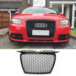 Audi-A3-8P-RS3-Grill-Honeycomb-2003-2008-Blanksvart