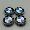 BMW Centrumkåpor 68mm Blå/Vit – 4-pack Navkåpor med Klassisk Design