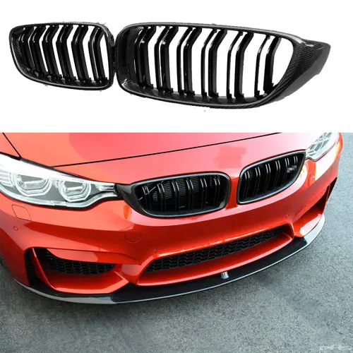 BMW-F32-F33-F36-Grill-Dubbel-Blanksvarta