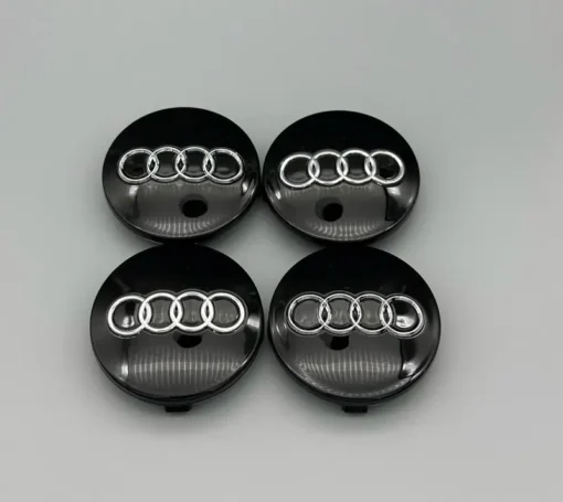 Audi-Centrumkåpor-Navkåpor-Svarta-4-Pack