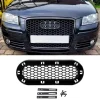 Blanksvart emblemhållare 273mm för Audi RS-grill – stilren montering för A3, A4, A5, A6 och A7