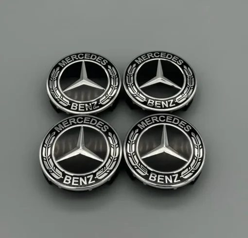 Mercedes-Benz-Centrumkåpor-4-Pack-Svart