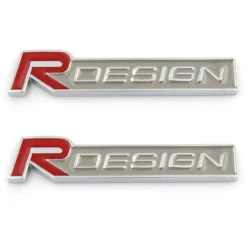 R Design emblem Volvo röd Grå