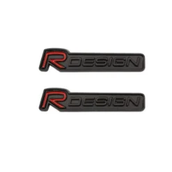 R Design emblem Volvo röd svart