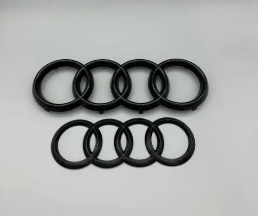 Audi-Emblem-Fram+Bak-Svarta-Paketpris-A2-A3-A4-A5-A6-A7