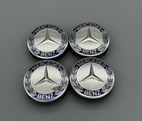 Mercedes-Benz-Centrumkåpor-4-Pack-Blå-75mm
