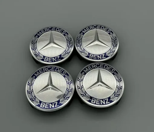 Mercedes-Benz-Centrumkåpor-4-Pack-Blå-75mm