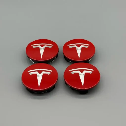 Tesla-Centrumkåpor-NavKåpor-Röd