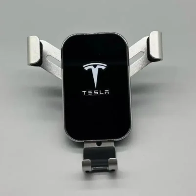 Tesla-Mobilhållare-Silver-Krom