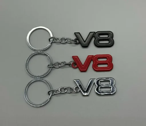 V8-Nyckelring-i-Metall