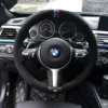 BMW F-serie rattöverdrag i svart mocka med perfekt passform och hög komfort