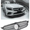 C63 Style grill i krom till Mercedes C-Klass W205 – kraftfull och lyxig front för stilren bilstyling.
