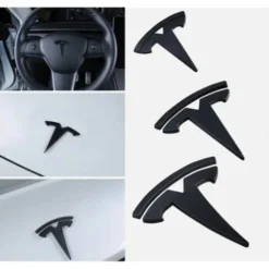 Tesla-Emblem-Set-Paketpris-Blanksvart