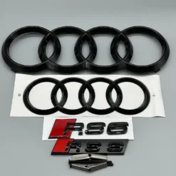 Audi-RS6-Emblem-Kit-Paketpris-Ringar-Emblem-