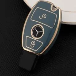 Mercedes-Nyckelfodral-Lyxig-Grå