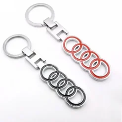 Audi-Nyckelring-Metall-Svart-Röd