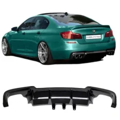 Förvandla bakdelen på din BMW F10/F11 med en blanksvart diffuser i M5 Performance-stil – sportig, stilren och enkel att montera.