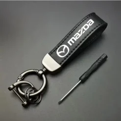 Mazda-Nyckelring-Läder-Svart
