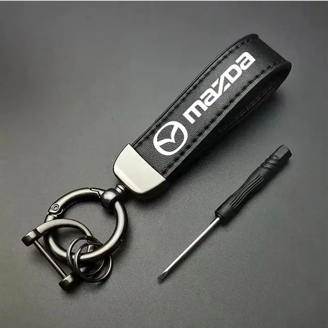 Mazda-Nyckelring-Läder-Svart