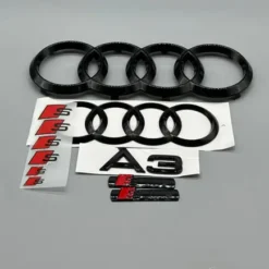 Audi-A3-Emblem-Kit-Paketpris-Sline-edition-blanksvart