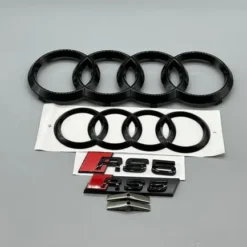 Audi-RS5-Emblem-Set-Paketpris-blanksvart