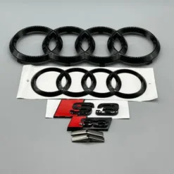 Audi-S3-Emblem-Set-Paketpris-Blanksvart