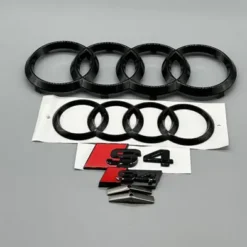 Audi-S4-Emblem-Set-Paketpris-Blanksvart