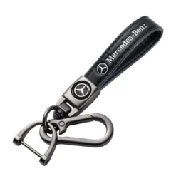 Mercedes-Benz-Nyckelring-Läder-Svart