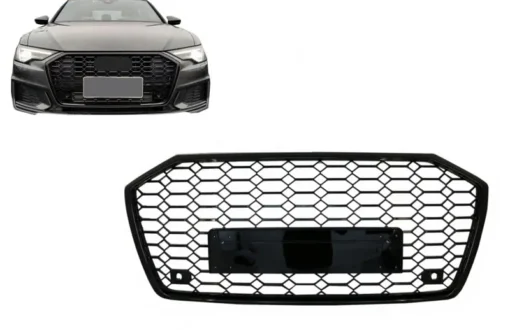 Audi-A6-C8-Grill-RS6-Design-Blanksvart-2018+