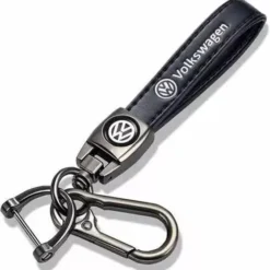 VW-Nyckelring-Läder-Svart