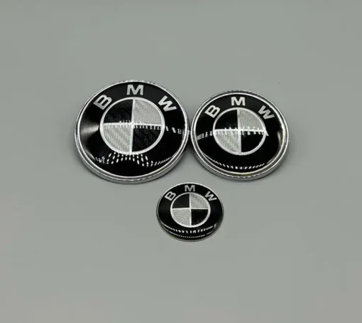 BMW-Emblem-Svartvit-Kolfiber-3-Pack