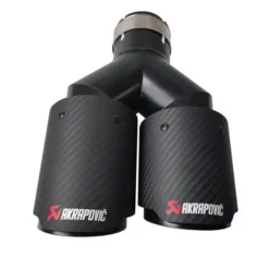 Dubbla Akrapovič Ändrör i svart kolfiber 2x2 – sportig stil och lätt vikt för maximal prestanda