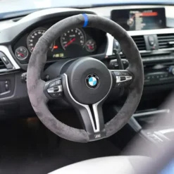 BMW F-serie rattöverdrag i svart mocka med perfekt passform och hög komfort