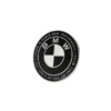 BMW emblem svart/vit 50-årsjubileum – 82 mm fram och 74 mm bak – 2-pack