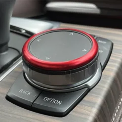Röd BMW iDrive-ring i aluminium – Ger ett sportigt och exklusivt utseende