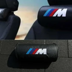 BMW nackkudde med M-logga och kolfiberdetaljer – Ger både stil och stöd under körning.