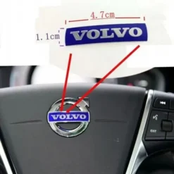 Blått Volvo ratt emblem – självhäftande dekal 4,7 cm för interiör styling
