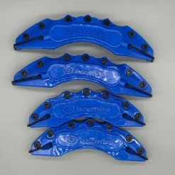Bromsokskydd Brembo style blå 4-pack – sportig design för bilen