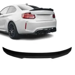Blanksvart PSM Style spoilervinge till BMW 2-serie F22 och M2 F87 – sportig och elegant bakprofil.