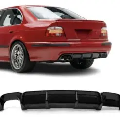Blanksvart M Sport-diffuser till BMW E39 för M5 och M-styling, som ger bilen en aggressiv och exklusiv bakre look.