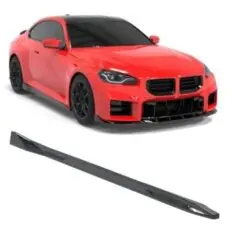 Blanksvarta sidokjolar till BMW M2 G87 – bredare, aggressivare sidoprofil med perfekt passform.