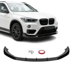 BMW X1 F48 med Aero frontläpp i blanksvart – ger en lägre, bredare och mer dynamisk frontprofil.