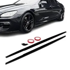 Blanksvarta sidokjolar till BMW 6-serie F06 Gran Coupé – sportig design med exklusiv känsla.
