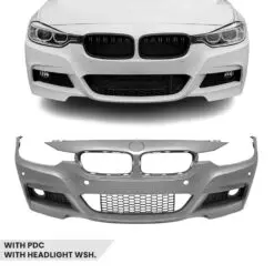M-Sport frontstötfångare monterad på BMW 3-serie F30/F31 som ger bilen en mer aggressiv och sportig frontdesign.
