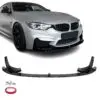Blanksvart M Performance frontläpp på BMW M3/M4 F80/F82 som ger en aggressiv och sportig front.