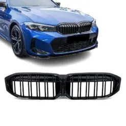 Blanksvart Performance Style grill för BMW G20/G21 LCI som ger bilen en sportig och aggressiv front med modern design.