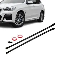 Blanksvarta side skirts för BMW X3 G01 2018–2025 som ger bilen en lägre, sportigare profil och förbättrat visuellt uttryck.
