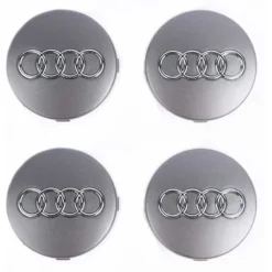 Audi Centrumkåpor grå 60, 68 mm 4-Pack