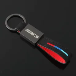 BMW M3 nyckelring i svart Alcantara och metall med M-färger för sportig och exklusiv stil