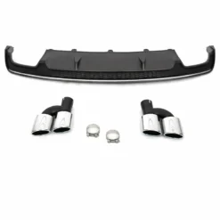 Audi A7 4G Sportback RS7-look diffuser bakre stötfångare 2014–2018 sport styling svart gloss
